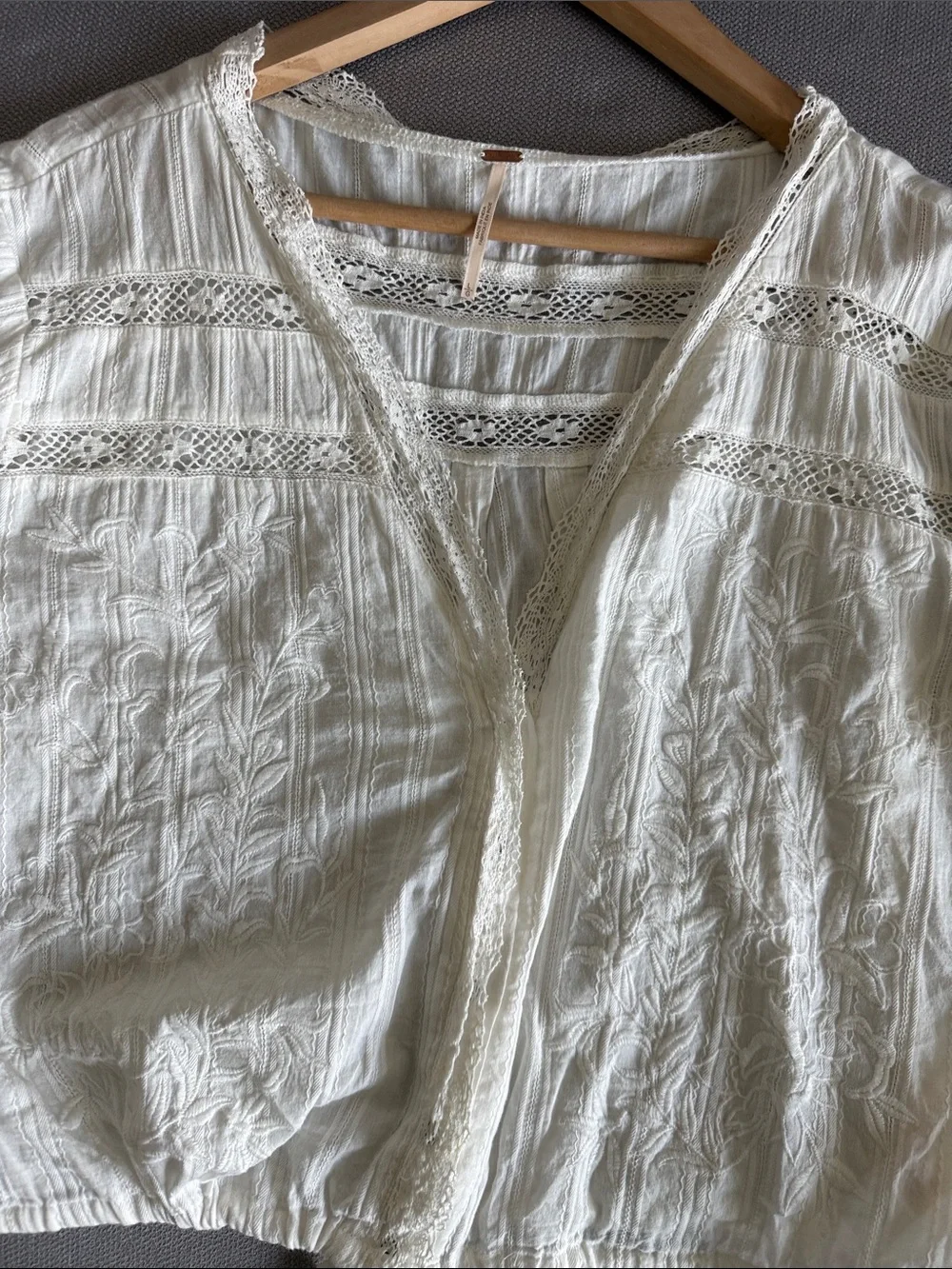 Free People Embroidered Peasant Blouse